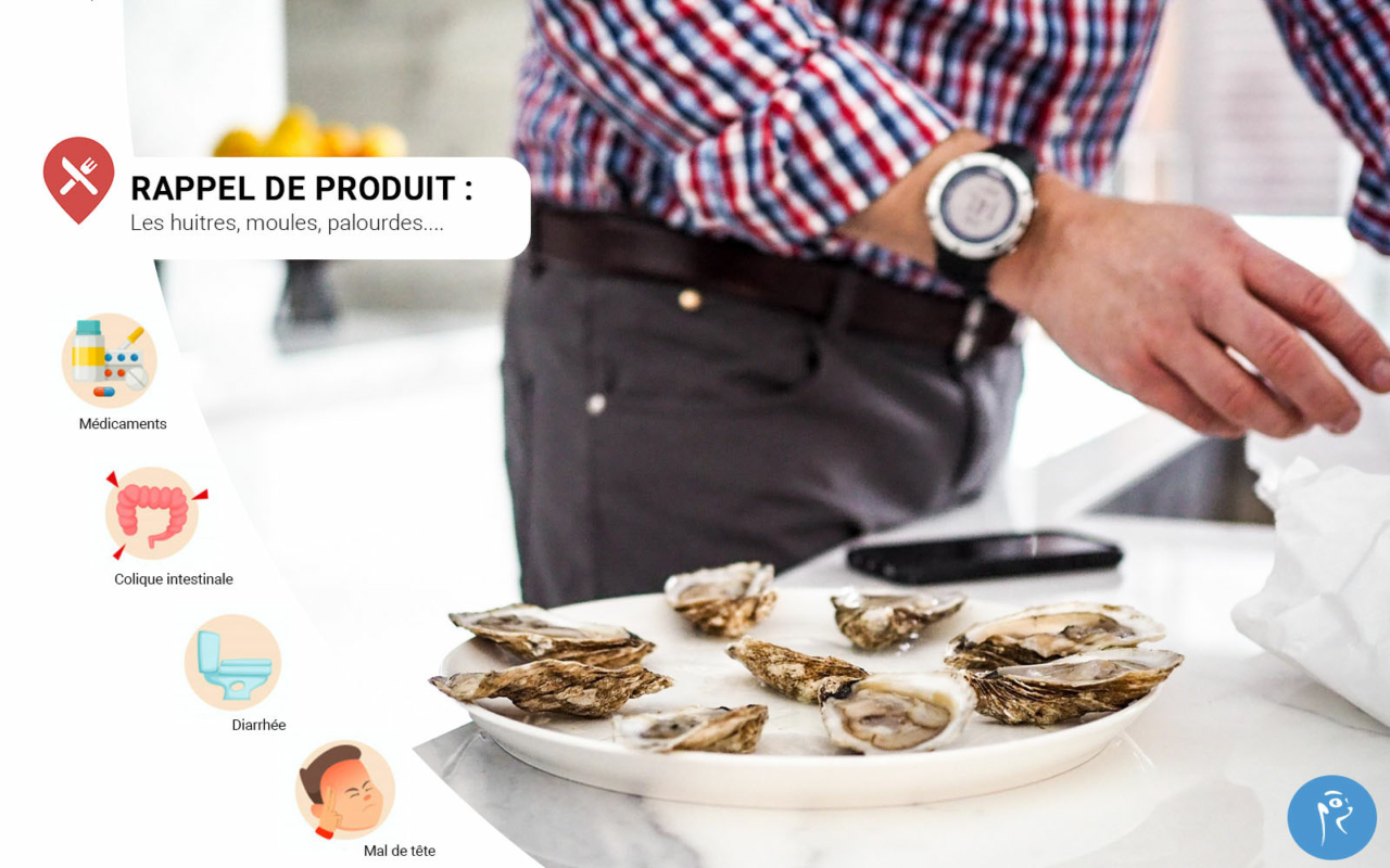 Meersens Les huîtres et fruits de mer, risque d'intoxication alimentaire