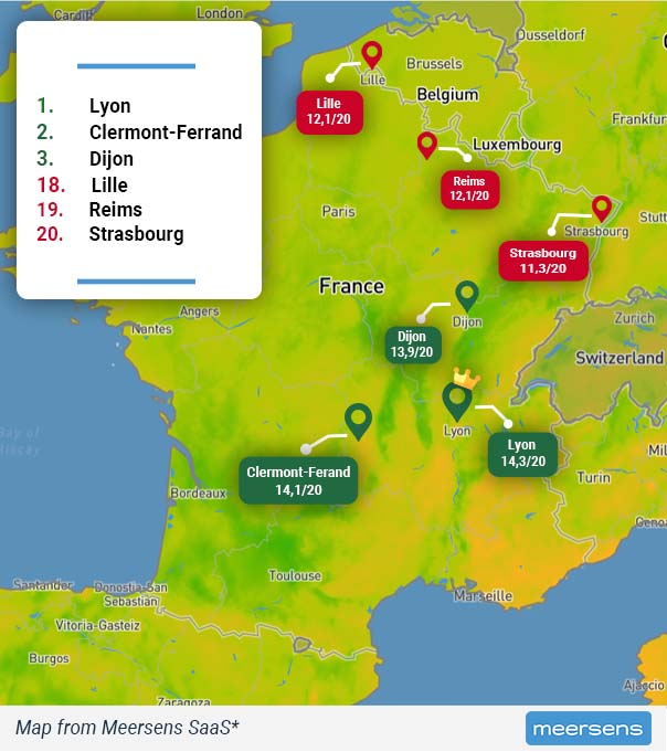 Carte des villes santé en France Les villes santé